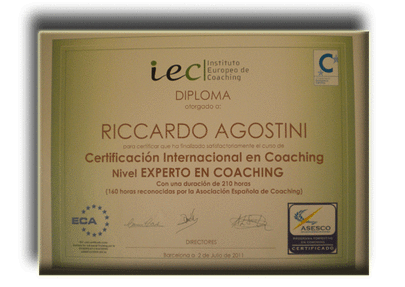 Certificato Esperto in Coaching - Riccardo Agostini crescita personale e public speaking